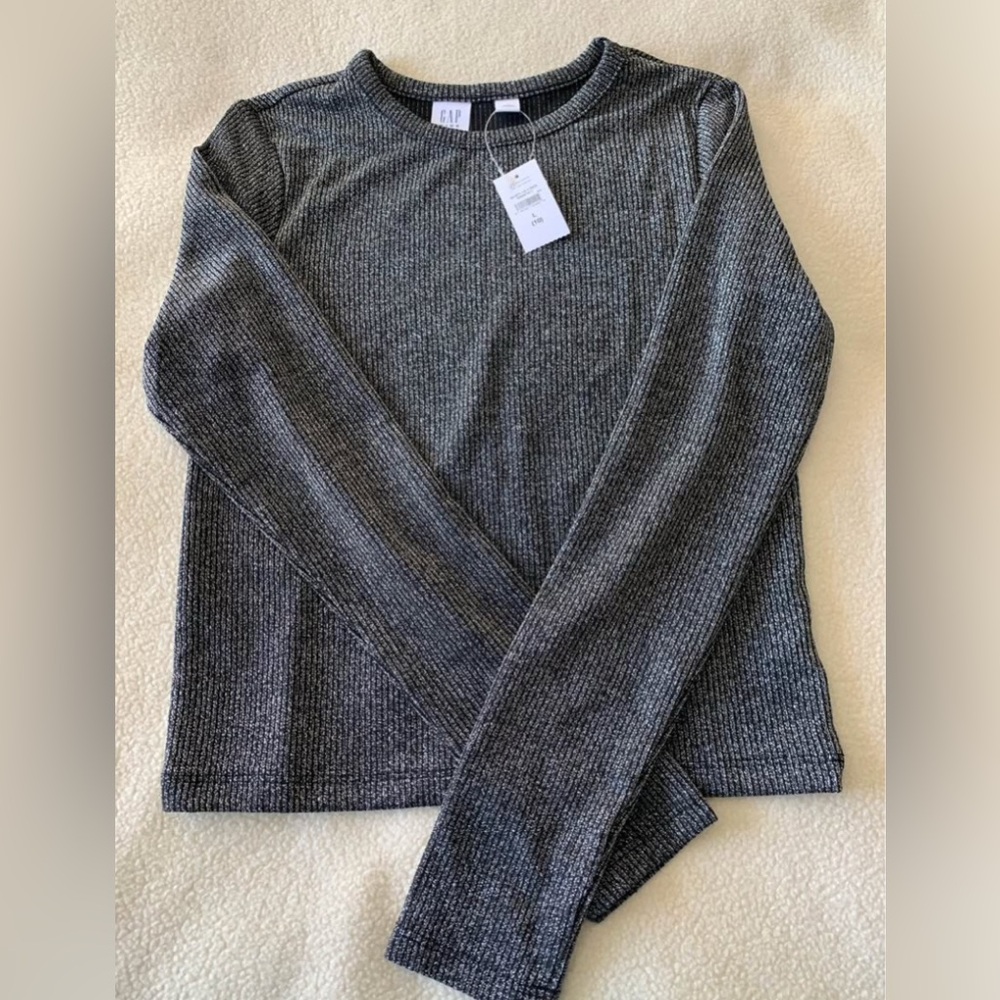 Gap girls gray striped long sleeve knit T-shirt size L (10)